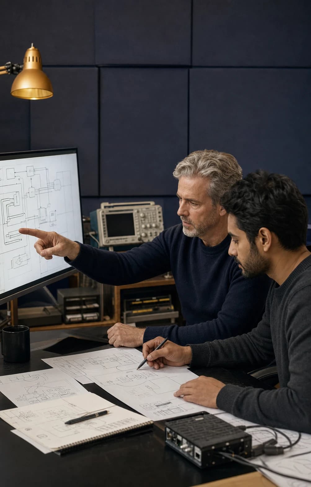 Systems engineers validating an architecture and integration plan