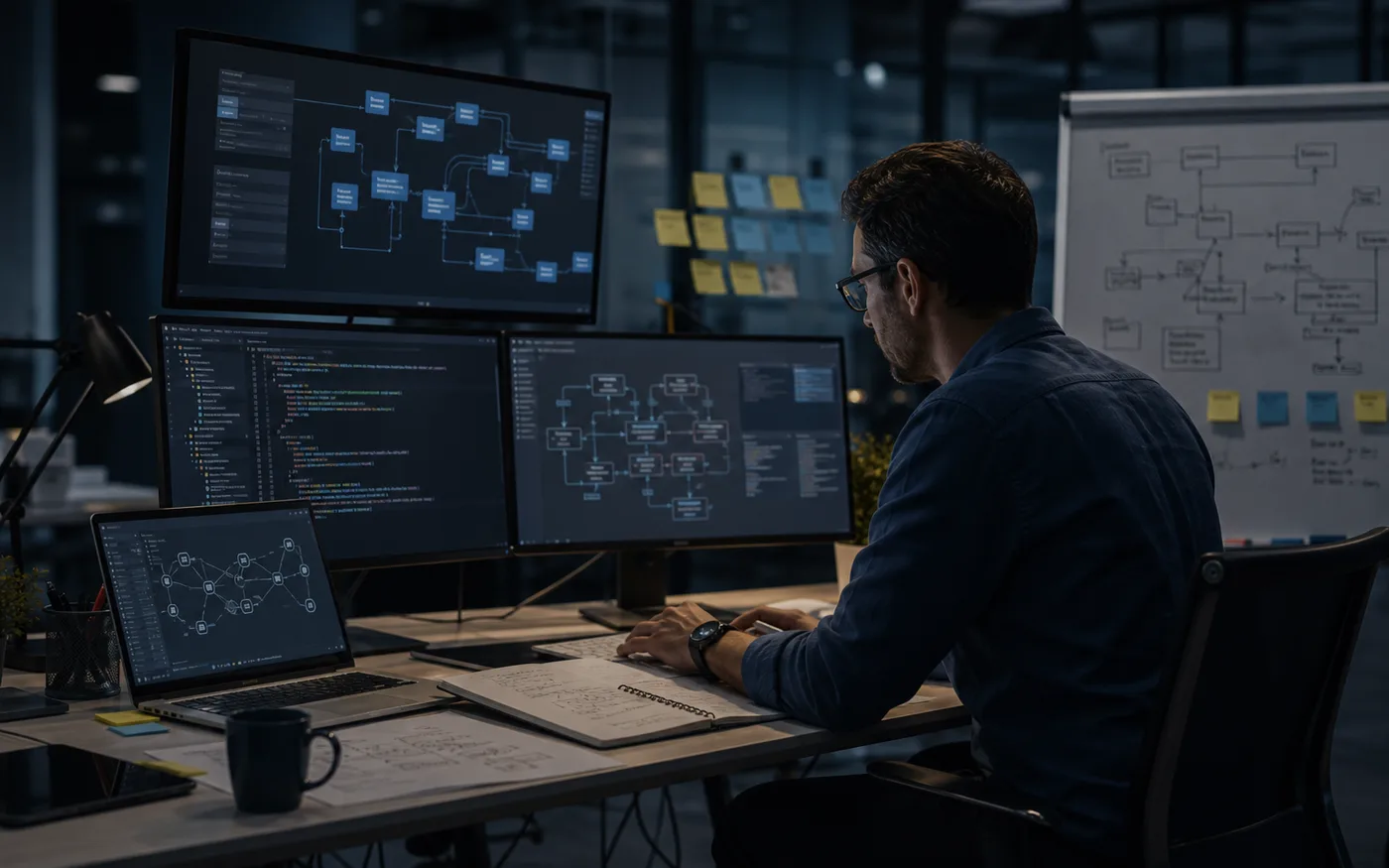 Engineering workspace for re-engineering systems and operating workflows